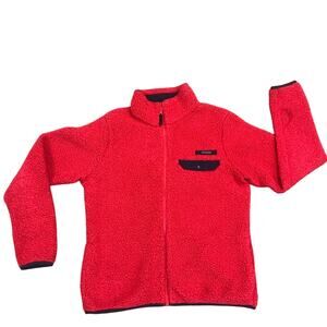 Columbia Red Zip Up Fleece Jacket L